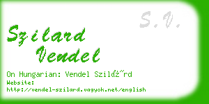 szilard vendel business card